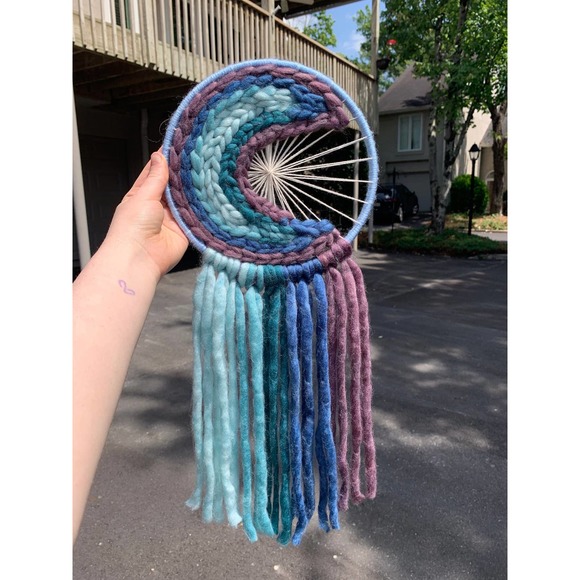 Blue Moon Weaving | Moon Macrame | Moon Wall Hanging | Nursery Moon Art - Picture 9 of 10